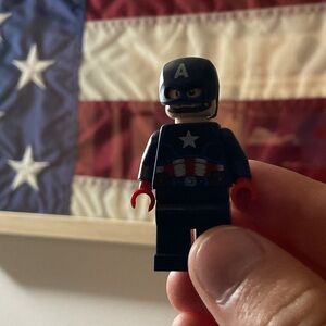 LEGO Superhero Minifigure with Red and Blue Suit
